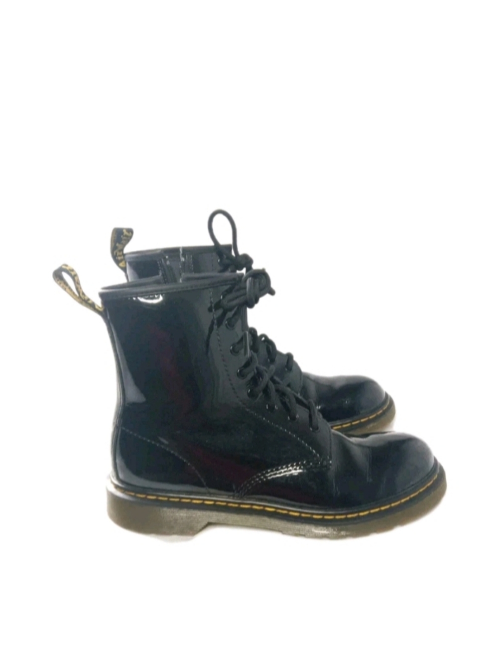 Dr. Martens 1460 Y Combat Boots Youth Size 5 Patent Leather Lace Up & Zip